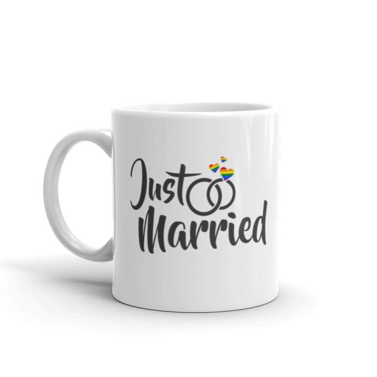 Just Married Rainbow Pride Coffee Mug