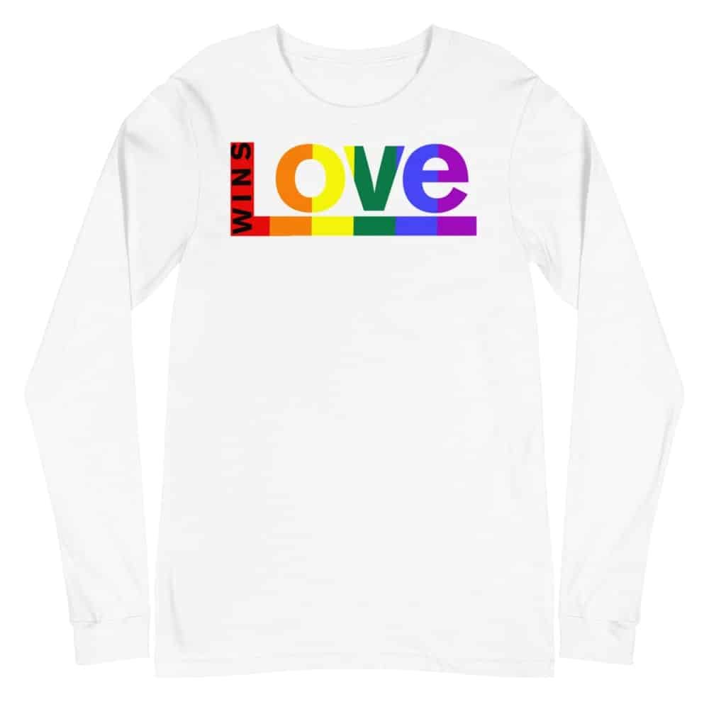 Love Wins LGBTQ Long Sleeve Tshirt White