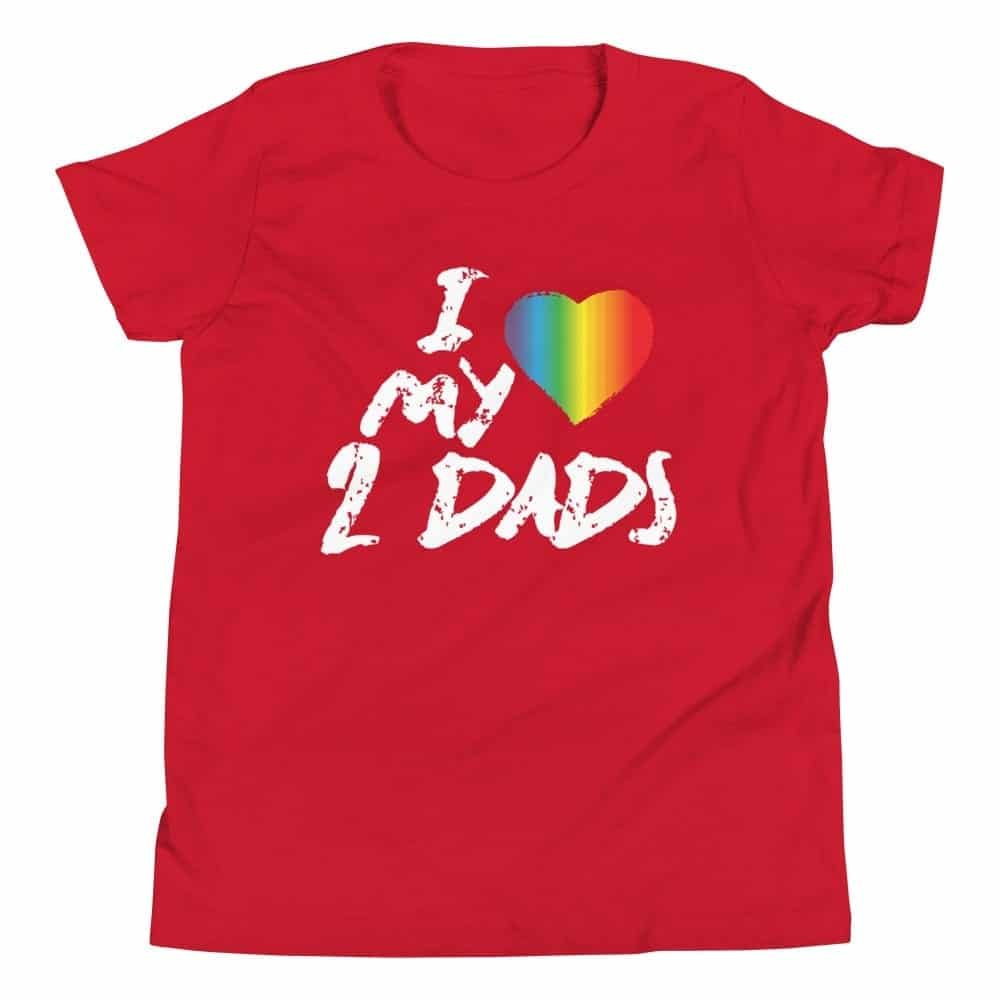 LGBT Pride I Love My 2 Dads Kids Tshirt