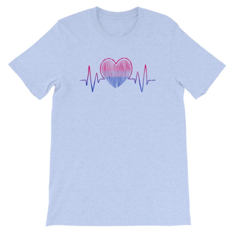 Bisexual Pride Heartbeat Tshirt