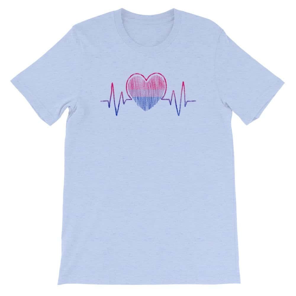 Bisexual Pride Heartbeat Tshirt
