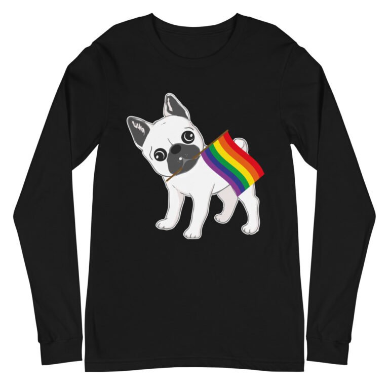 French Bull Dog Gay Pride Long Sleeve Tshirt