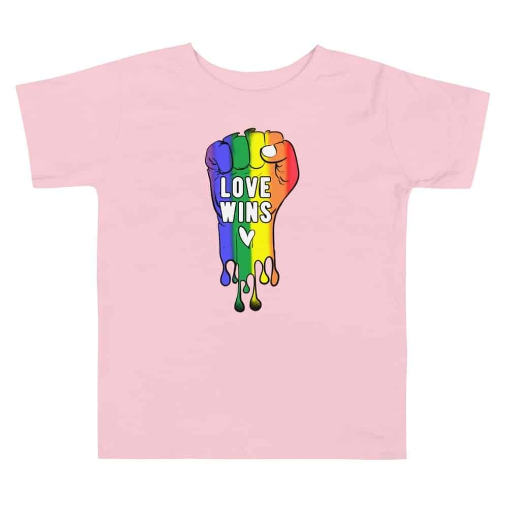 Love Wins LGBTQ Pride Toddler Tshirt Pink