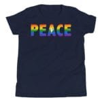 Rainbow PEACE Kid Tshirt Navy