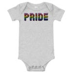Retro Pride LGBTQ Onepiece Baby Bodysuit Grey