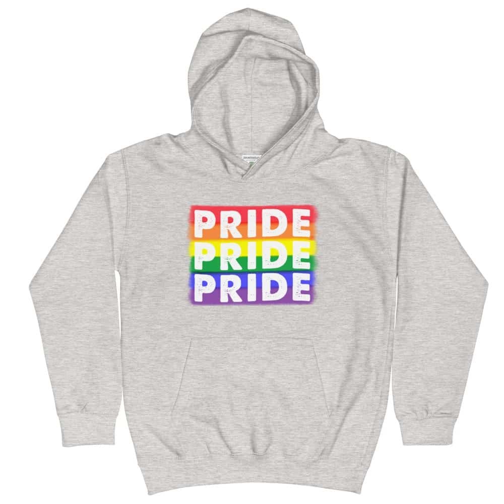 Rainbow Pride Kid Hoodie Grey