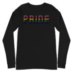 Retro PRIDE LGBTQ Long Sleeve Tshirt Black