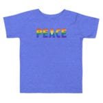 Rainbow PEACE Toddler Tshirt Blue