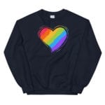Rainbow Heart Sweatshirt Navy