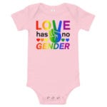 Love Has No Gender Onepiece Baby Bodysuit Pink