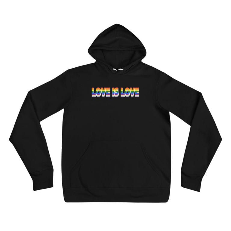 LOVE IS LOVE LGBTQ Pride Lightweight Hoodie Black