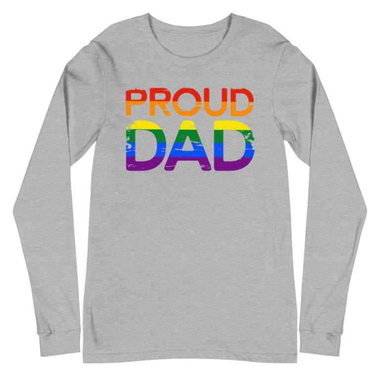 Proud Dad Rainbow Pride Long Sleeve Tshirt