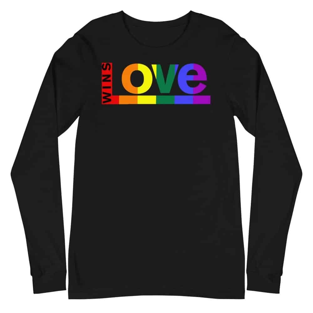 Love Wins LGBTQ Long Sleeve Tshirt Black