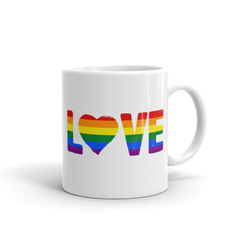 LOVE Rainbow Pride LGBTQ Coffee Mug