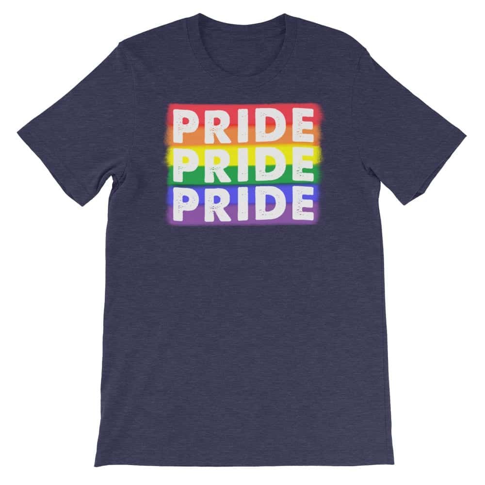 PRIDE PRIDE PRIDE LGBTQ Tshirt Navy