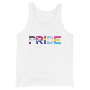Gay Pride Tank Top LGBTQ White
